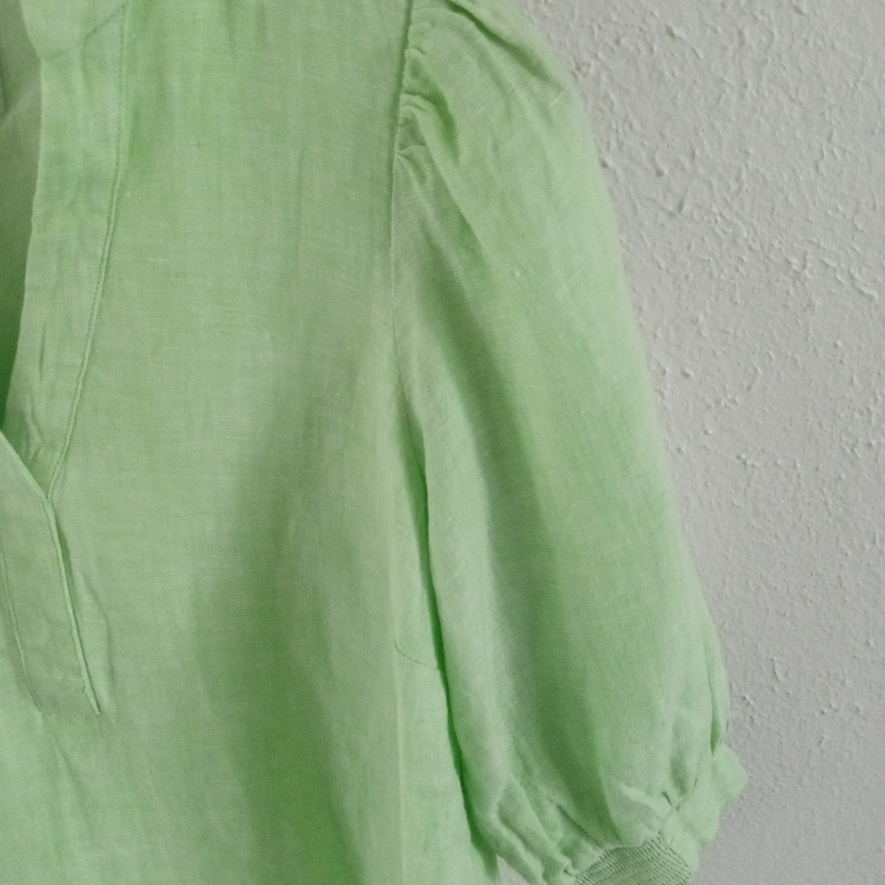 LILLY PULITZER "Mialeigh" 100% Linen Lime Green Dress | 00 - Picture 7 of 10